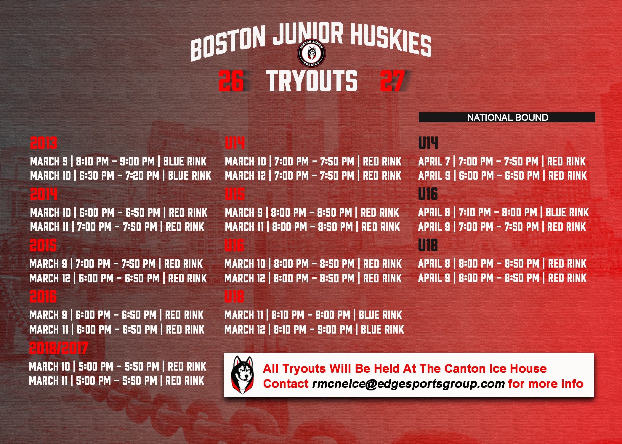 huskies tryouts 2627